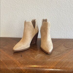 Vince Camuto Tan Ankle Booties with Pointed Toe